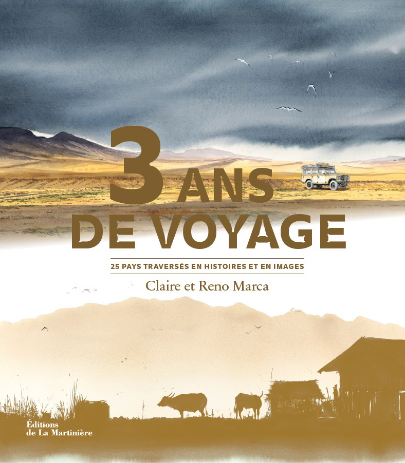 L'édition anniversaire d'un best-seller plusieurs fois primé.
Vingt ans après, leur périple reste actuel et intemporel. Claire et Reno Marca livrent dans cette édition actualisée leur regard sur les transformations qu'a connu depuis lors le monde du voyage, avec l'essor d'Internet et des communications. Ils partagent avec un enthousiasme intact de nouveaux dessins et contenus inédits de cette expérience hors norme.